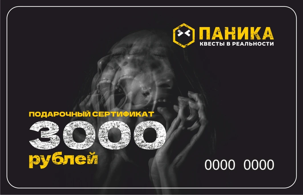 Сертификат 3000 рублей на игру в Панике